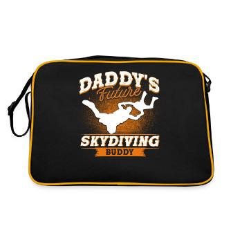 Fallschirmspringer Kumpel Fallschirmspringen - Retro Tasche - Schwarz/Gold - Hinten