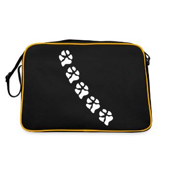 Empreintes de pattes pattes pattes chien chien - Sac Retro - noir/or - Dos