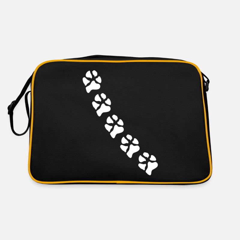 Pfotenabdrücke Hundepfote Pfoten Hund Hunde Retro Tasche