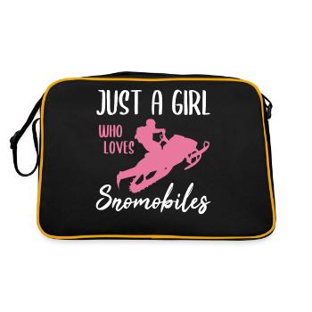 Motoneigiste motoneige cadeau dames filles - Sac Retro - noir/or - Dos