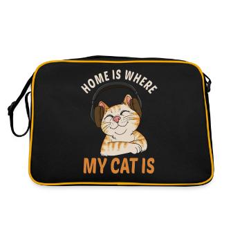 Home is where my cat is chat is ma maison - Sac Retro - noir/or - Dos