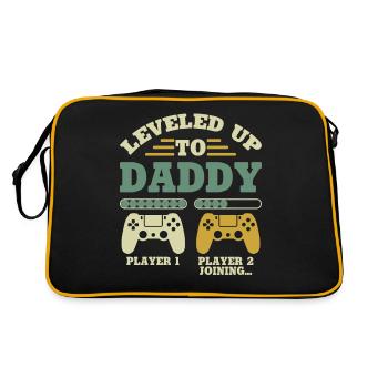 Leveled Up To Daddy Player 1 Player 2 Joining - Retro Bag - black/gold - Back