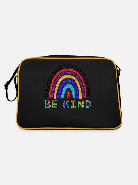 In A World Where You Can Be Anything Be Kind - Retro Bag - black/gold - Back