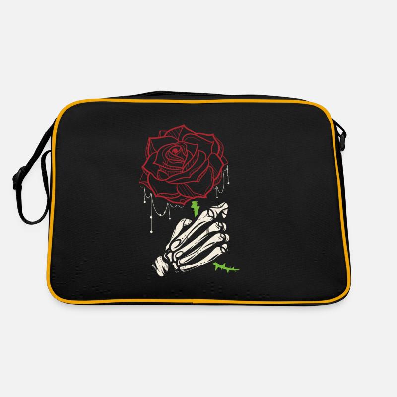 Skeleton Hand Fiore di Rosa Rossa Borsa retrò