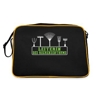 Leiterin des Rechenzentrums Gärtner Gartenarbeit - Retro Tasche - Schwarz/Gold - Hinten