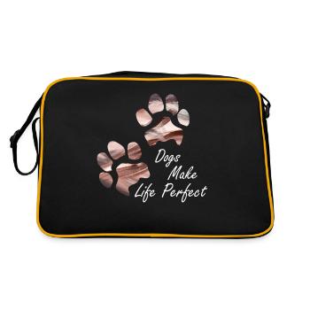 Empreintes de pattes pattes pattes chien chien - Sac Retro - noir/or - Dos