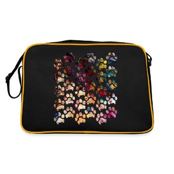 Empreintes de pattes pattes pattes chien chien - Sac Retro - noir/or - Dos