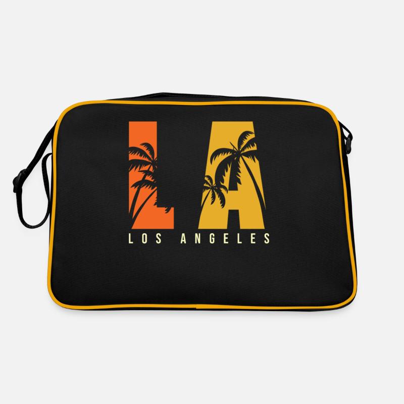 LA Los Angeles - Retro Tasche - Schwarz/Gold