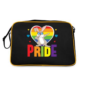Pride Lapin arc-en-ciel coeur LGBTQ - Sac Retro - noir/or - Dos