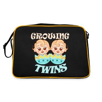 Jumeaux Enceinte maman Grandir Bébé Cadeau - Sac Retro - noir/or - Dos