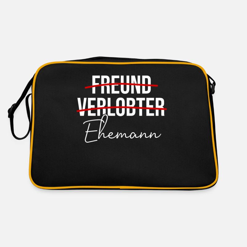 Freund Verlobter Ehemann Hochzeitstag Ehemänner Retro Tasche
