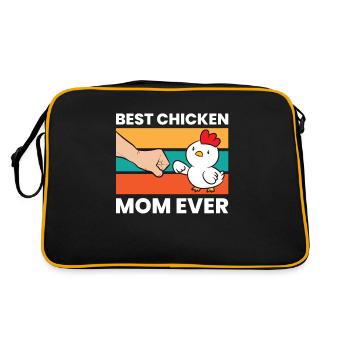 Meilleur poulet maman jamais drôle poulet - Sac Retro - noir/or - Dos