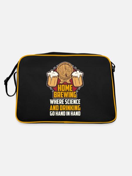 Home Brewing Where Science Brewery Drinks - Retro Bag - black/gold - Back