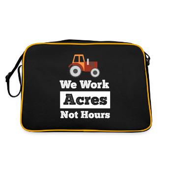 Lustiger Landwirschaft Bauernhof Bauer und - Retro Tasche - Schwarz/Gold - Hinten