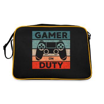 Gamer on Duty Gaming Gift - Retro Bag - black/gold - Back