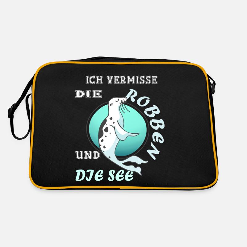 Robbe Nordsee Seerobbe Geschenk Retro Tasche