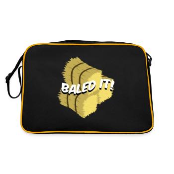Agriculture motif with saying straw bales farmer - Retro Bag - black/gold - Back