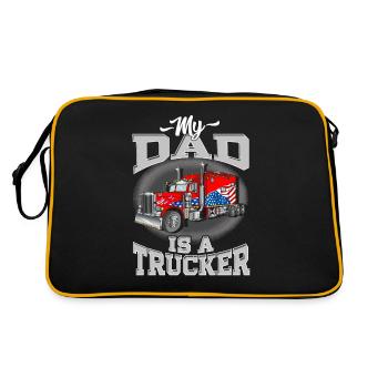 I'm a proud son of an American truck driver - Retro Tasche - Schwarz/Gold - Hinten