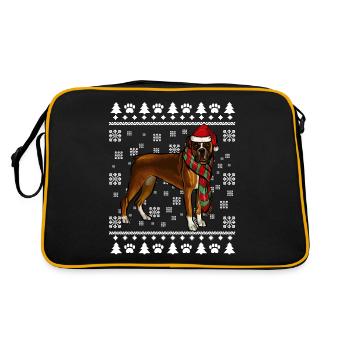 Boxer Dog Santa Hat Noël Laid Noël - Sac Retro - noir/or - Dos