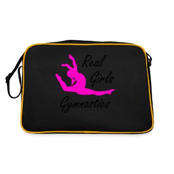 Gymnast doing handstand gymnastics gymnastics - Retro Bag - black/gold - Back