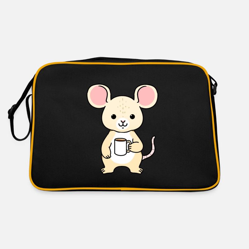Mouse drinks coffee Retro Bag