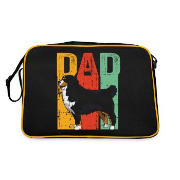 Bernese Mountain Dog Dad Sunset Shirt Retro Bernes - Retro Bag - black/gold - Back