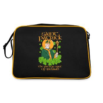 The Patron Saint of Ireland is Saint Patrick. - Retro Tasche - Schwarz/Gold - Hinten