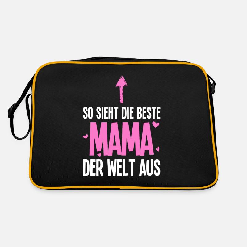 So sieht die beste Mama der Welt aus - Retro Tasche - Schwarz/Gold
