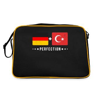Turquie Allemagne Drapeau - Sac Retro - noir/or - Dos