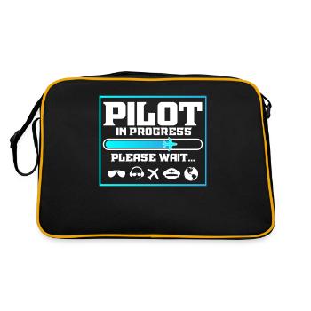 Pilot In Progress Funny Flight School Student - Retro Bag - black/gold - Back