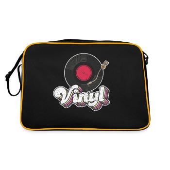 Vinyle Record Turntable Player Lover Cute - Sac Retro - noir/or - Dos