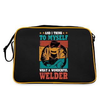 Soudeur Welder Sueur Drôle profession - Sac Retro - noir/or - Dos