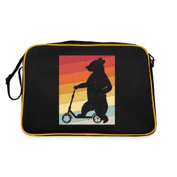 Kick Roller Scooter Bär Retro Vintage - Retro Tasche - Schwarz/Gold - Hinten