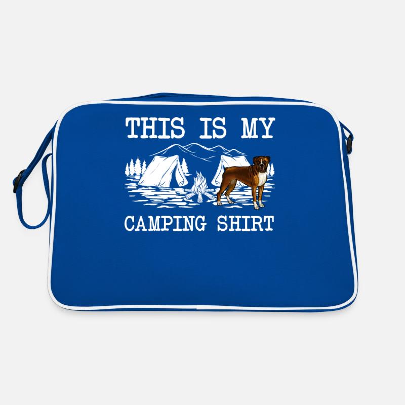 Campfire Boxer Dog This Is My Camping Retro Bag