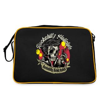 Rockabilly Rebel Rules Rockabilly Hellstyle - Retro Tasche - Schwarz/Gold - Hinten