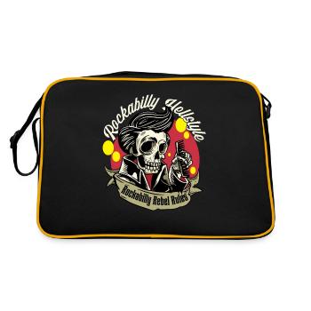 Rockabilly Rebel Rules Rockabilly Hellstyle - Retro Tasche - Schwarz/Gold - Hinten