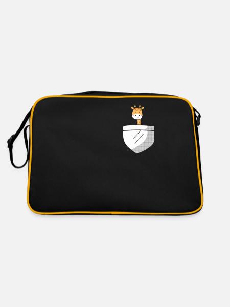 Girafe mignonne - Sac Retro - noir/or - Dos