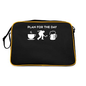 Drôle de café boccia pétanque joueur de pétanque de bière - Sac Retro - noir/or - Dos