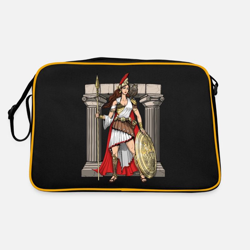 Athena Griechische Göttin - Retro Tasche - Schwarz/Gold