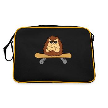 Hedgehog Skateboard Drôle de hérisson - Sac Retro - noir/or - Dos