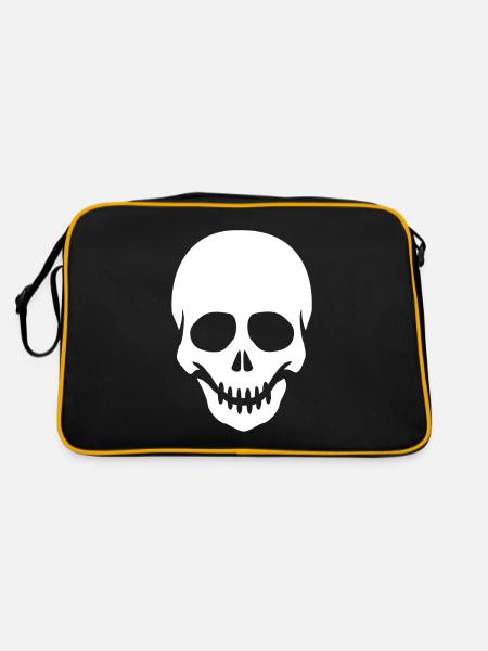 Tête de squelette squelette squelette - Sac Retro - noir/or - Dos