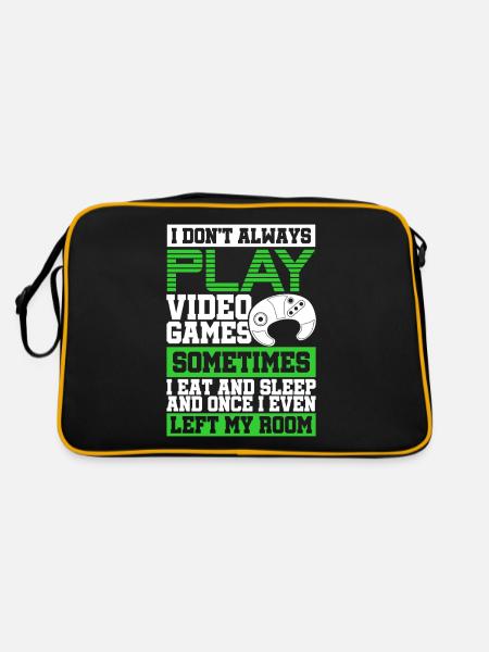 I don't always play video games Eat Sleep Gamer - Retro Bag - black/gold - Back