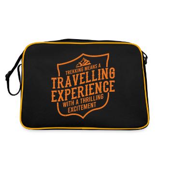 TREKKING SPRUCH Hiking Outdoor Wandern Lustig - Retro Tasche - Schwarz/Gold - Hinten