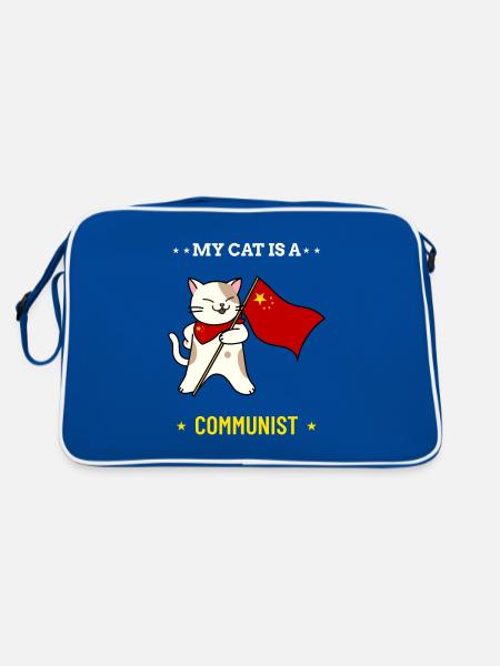 My Cat is a Communist - Retro Bag - blue/white - Back