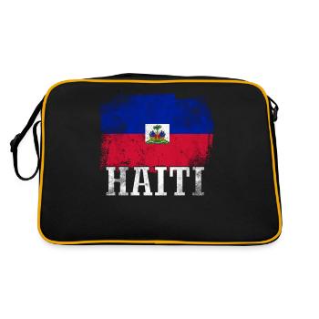 Vacances Vacances Haïti drapeau - Sac Retro - noir/or - Dos