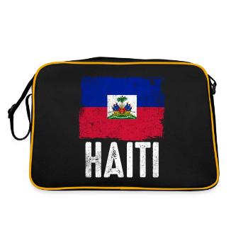 Haïti vacances drapeau Haïti - Sac Retro - noir/or - Dos