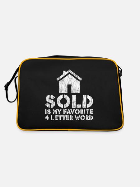 Sold Is My Favorite 4 Letter Word 2 - Retro Bag - black/gold - Back