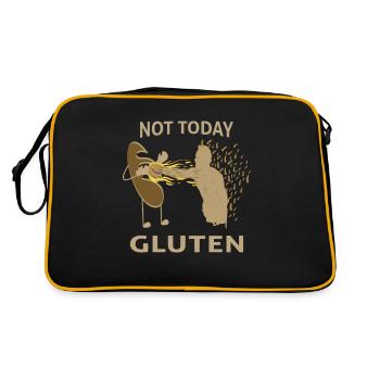 Gluten Intolerance Gluten Is Evil Coeliac Disease - Retro Bag - black/gold - Back