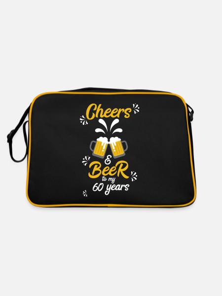60 ans anniversaire anniversaire de la bière - Sac Retro - noir/or - Dos