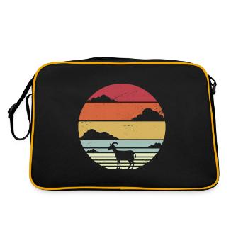 Ziege Retro - Retro Tasche - Schwarz/Gold - Hinten